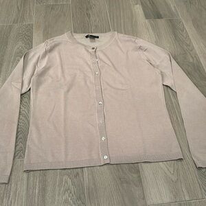 August Silk Women’s Beige Button Up Sweater Size PM